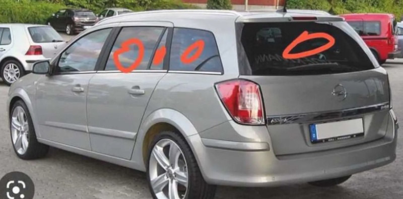 Нетонированые стекла на Opel Astra H
